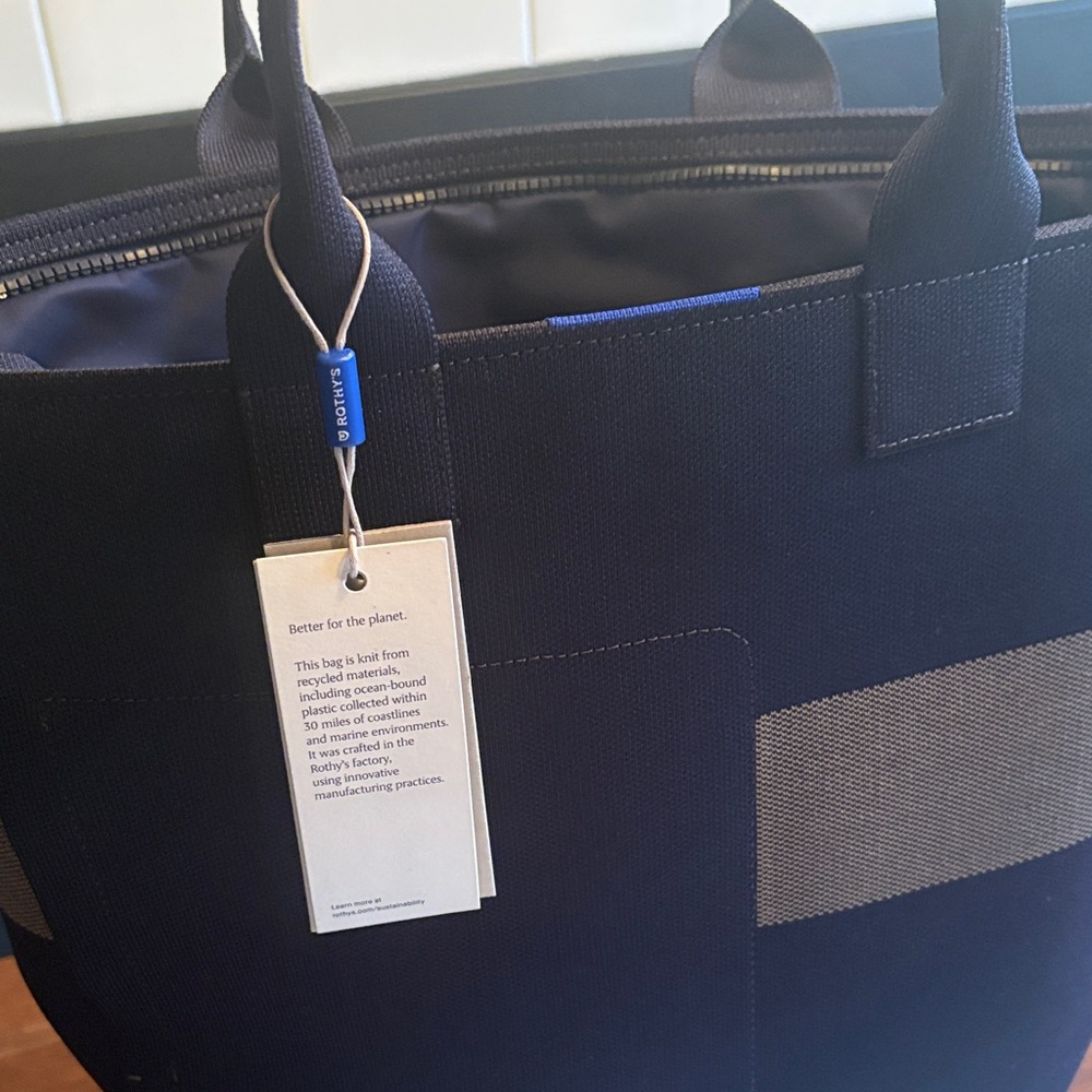 Rothy's The Carryall, NWT, Navy + Tan - Picture 4 of 8